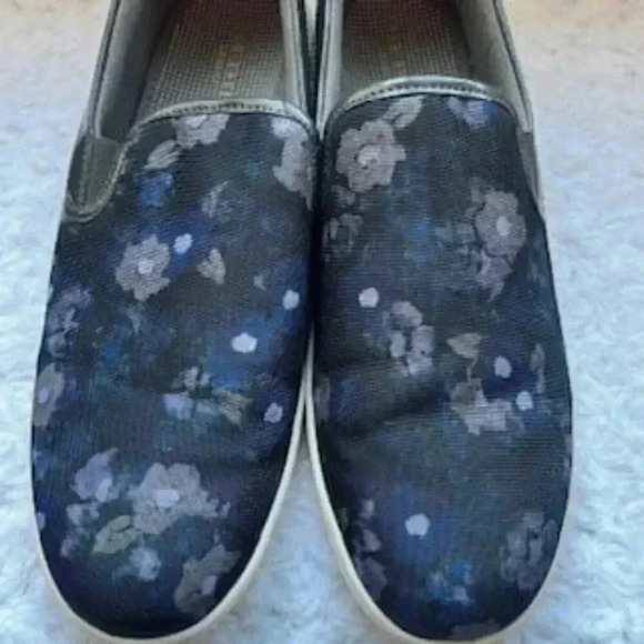 Ted Baker London Shoes Floral Print Navy Blue Slip On‎ Loafers Men’s Size 12 - Picture 2 of 12